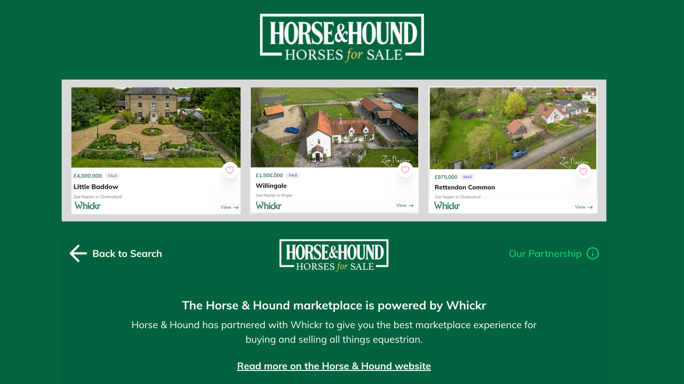 The Zoe Napier Group advertise their equestrian properties on Horse and House Web Portal